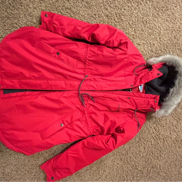 Columbia Women's Suttle Mountain Omni-Heat Bright Red Parka VERY WARM - Picture 5 of 8